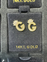Load image into Gallery viewer, 14K Initial Earring