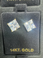 Load image into Gallery viewer, 14K Square Stud Earring Large