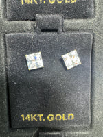 Load image into Gallery viewer, 14K Square Stud Earring Medium