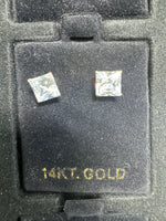 Load image into Gallery viewer, 14K Square Stud Earring Medium