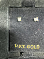 Load image into Gallery viewer, 14K Square Stud Earring Extra Small