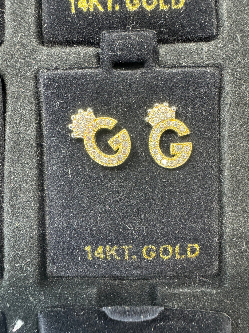 14K Initial Earring