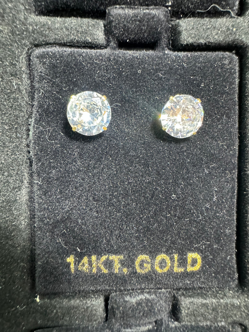 14K Round Stud Earring Large
