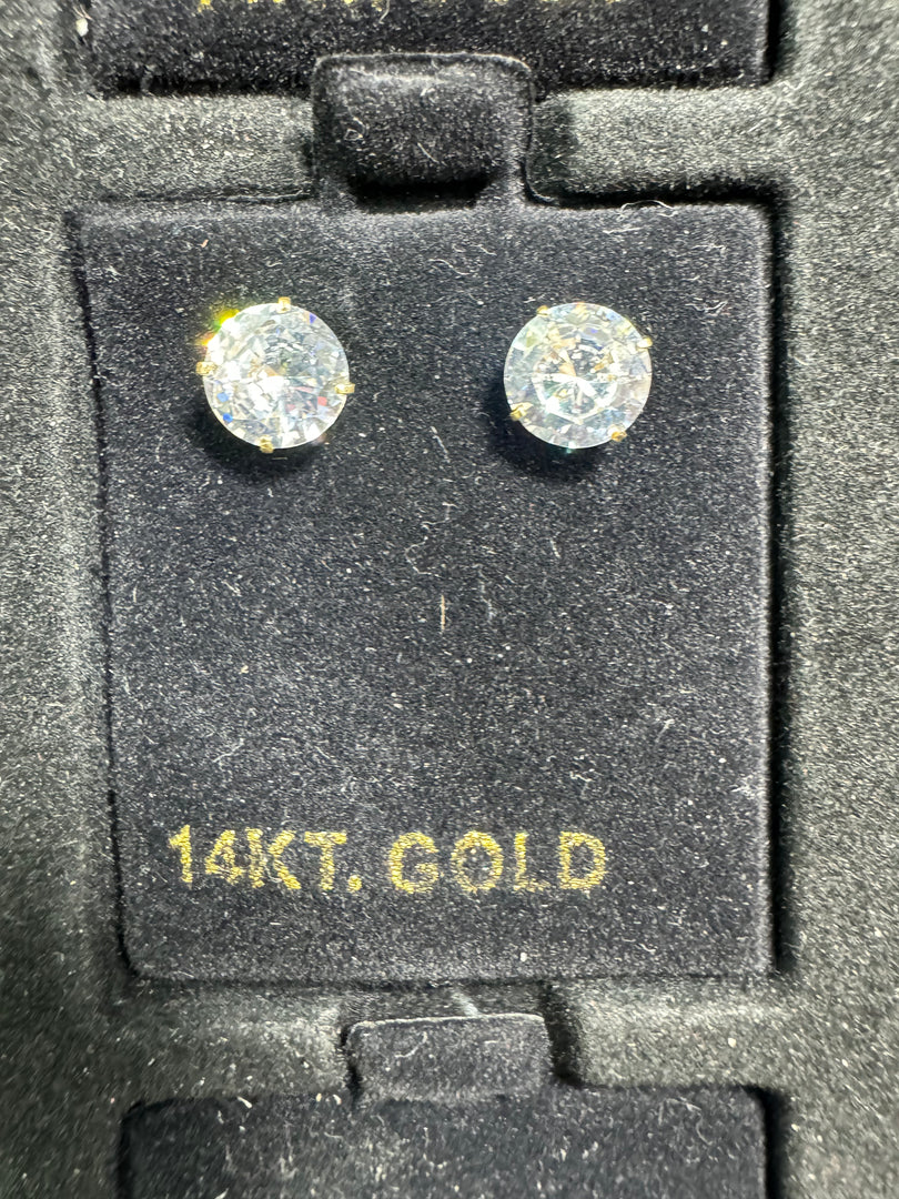 14K Round Stud Earring Large