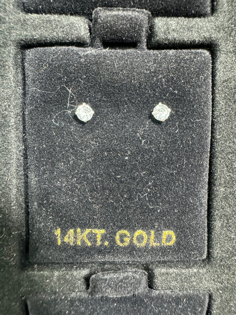 14K Round Stud Earring Small
